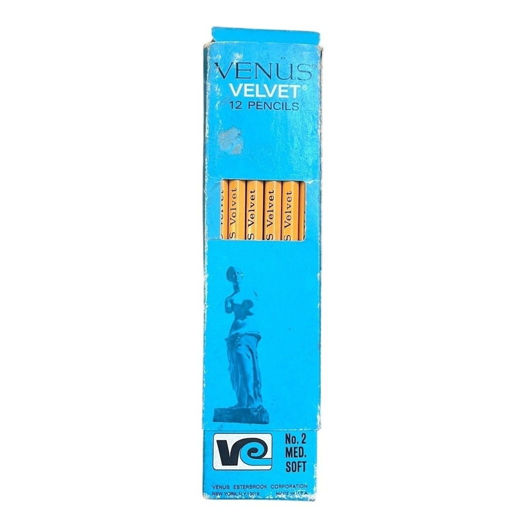 Vtg Venus Velvet No. 2 Pencils 3657 USA Bonded 12ct Box‎ Venus Esterbrook